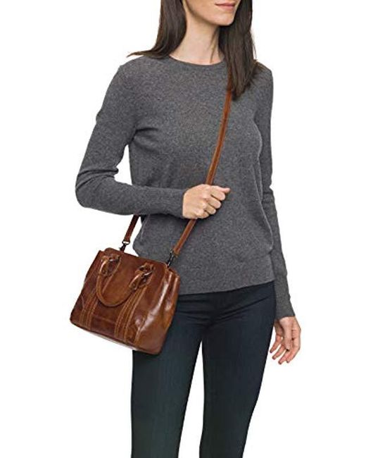 Frye Melissa Mini Leather Crossbody Tote Bag in Brown - Lyst