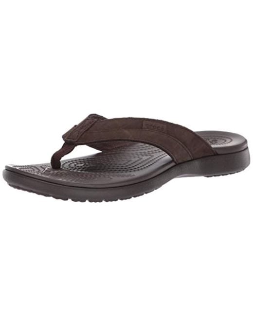 crocs santa cruz leather flip