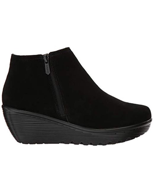 Lyst - Skechers Parallel-ditto-asymmetrical Collar Suede Bootie Ankle ...