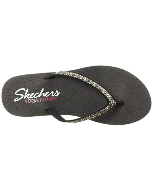 Lyst - Skechers Meditation-perfect 10-square Rhinestone Embellished Thong Flip-flop in Black