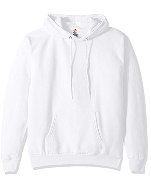 Download Hanes Pullover Ecosmart Fleece Hooded Sweatshirt in White ...