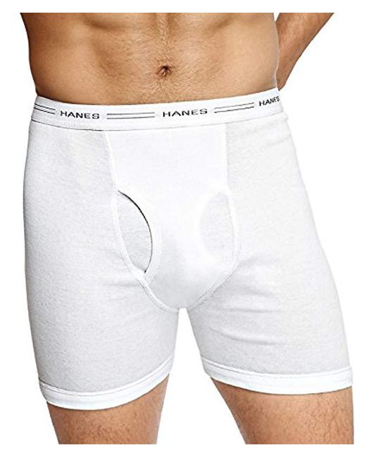 Lyst Hanes Tagless Boxer Briefs With Comfort Flex Waistband In White