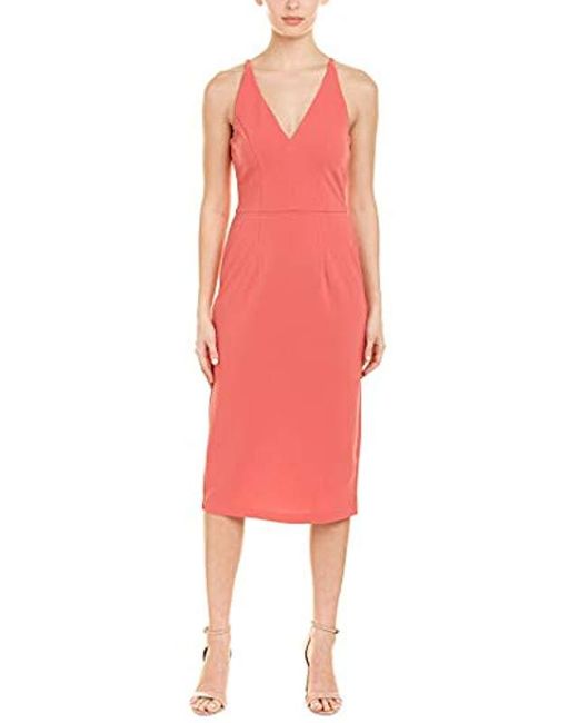 Donna Morgan Deep V-neck Crepe Dress in Pink - Save 41% - Lyst