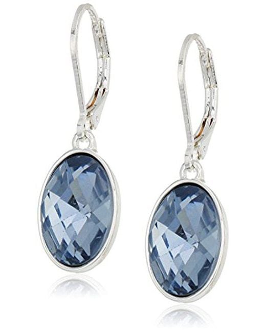 Lyst Nine West Silver Tone Oval Drop Earrings In Blue Nine West Blue Silver Tone Oval Drop Earrings Lyst