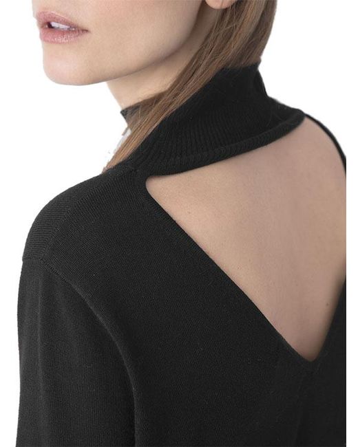 Lyst - 525 America Mock Turtleneck V-back Tunic In Black ...