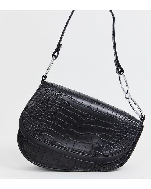 Download Lyst - Skinnydip London Ride Black Mock Croc Shoulder Bag ...