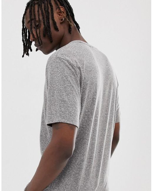 Asos Synthetic Relaxed T Shirt With Deep V Neck In Interest Fabric