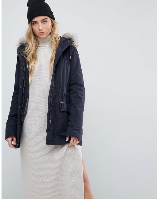 black fur trim parka coat