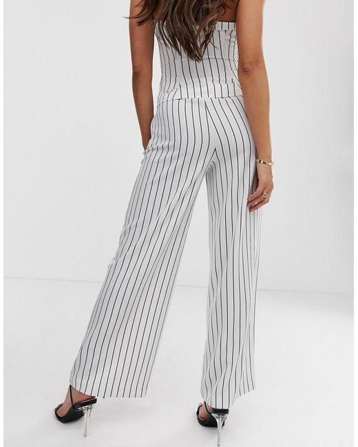 white pin stripe trousers
