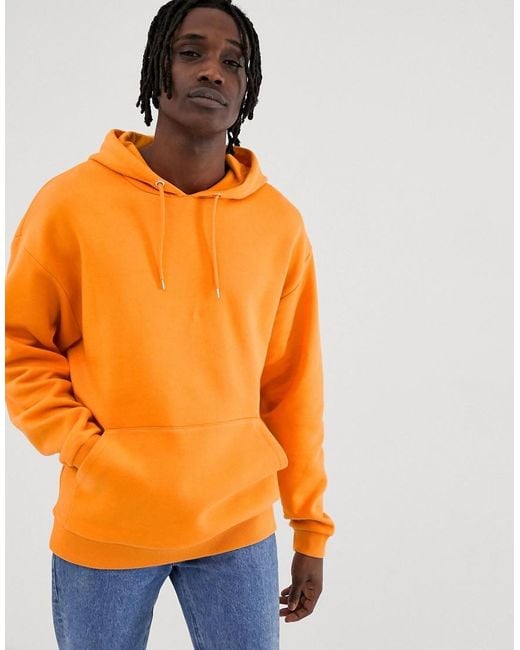 Lyst - ASOS Oversized Hoodie In Orange in Orange for Men