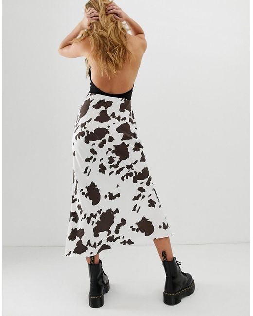 cow print skirt midi