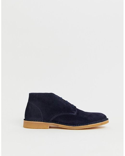 navy suede desert boots