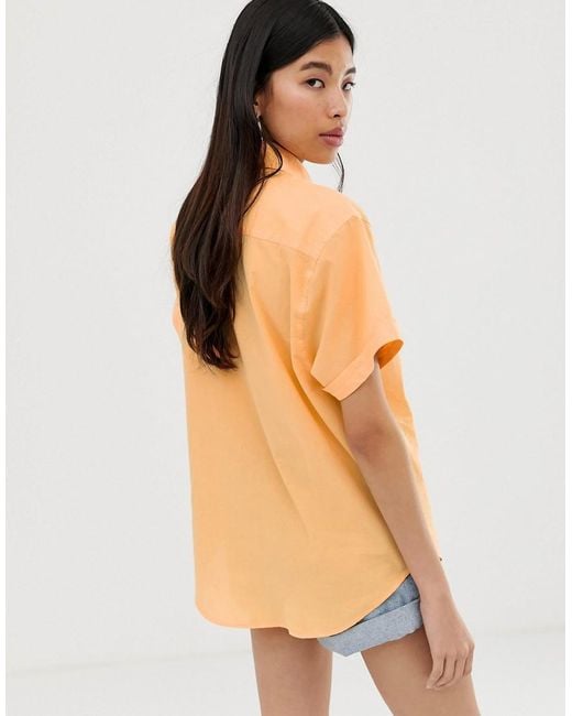 women's rolled sleeve shirt