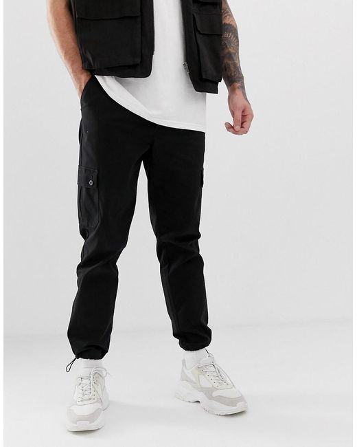 asos black cargo pants