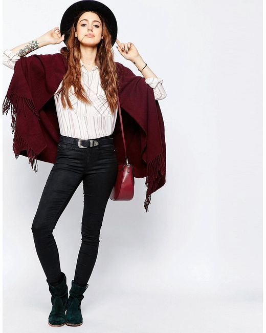 Asos Slot Through Cape In Plain asos slot through cape in plain burgundy in brown lyst Asos Slot Through Cape In Plain asos slot through cape in plain burgundy in brown lyst