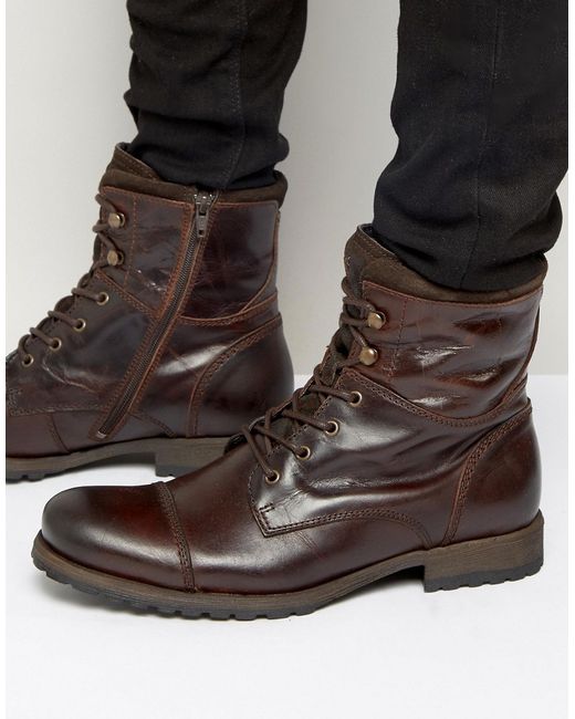 Aldo Lemond Leather Laceup Boots in Brown for Men | Lyst