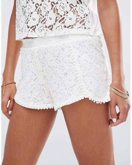 undiz crochet shorts in gray lyst undiz crochet shorts in gray lyst
