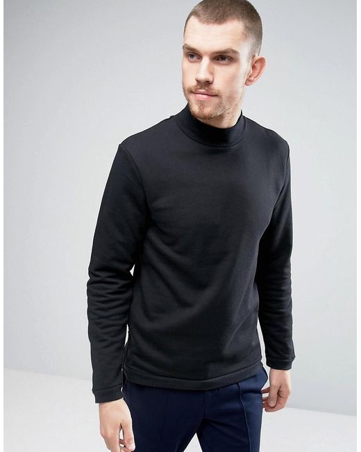 Casual friday Sweatshirt With High Neck in Black for Men | Lyst