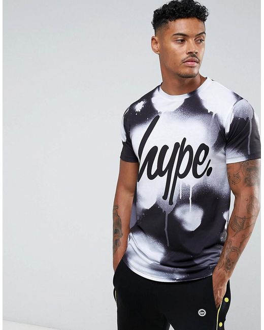 Hype T-shirt In Gray With Spray Logo in Gray for Men | Lyst