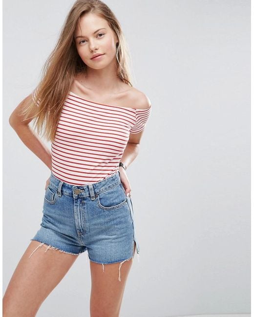 Asos Body In Stripe With Short Sleeve | Lyst