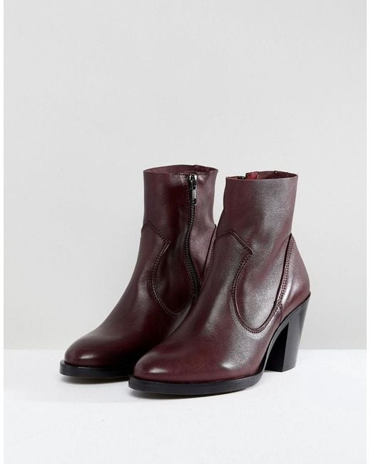 Lyst Office Angie Burgundy Heeled Ankle Boots In Red Office Red Angie Burgundy Heeled Ankle Boots Lyst