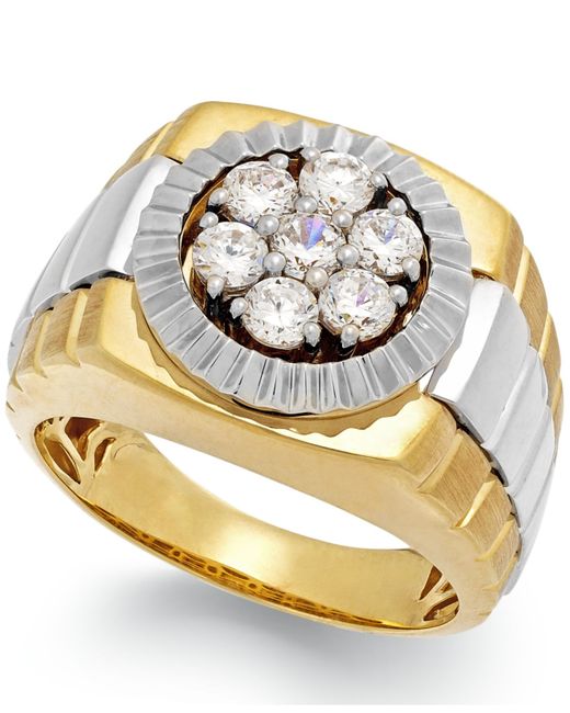 Download Macy's Men's Diamond Two-tone Ring In 10k Gold (1 Ct. T.w ...