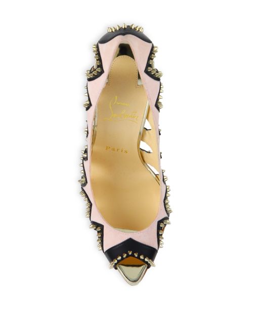 christian louboutin peep-toe pumps Black suede cutouts | The ...