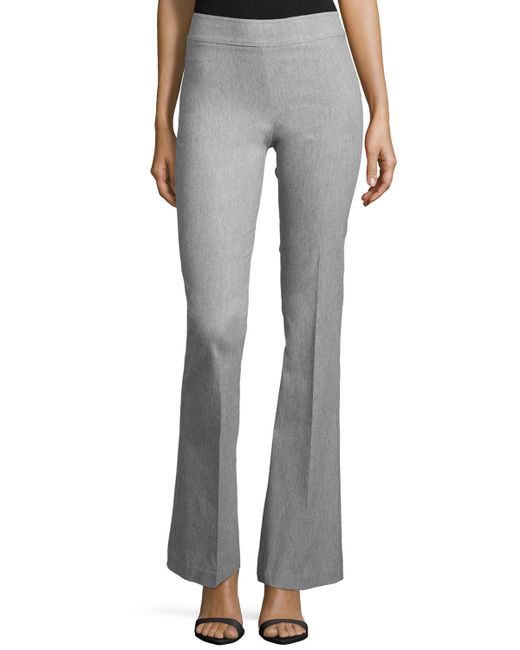 Avenue montaigne Bellini Stretch Flannel Flared Pants in Gray (LIGHT ...