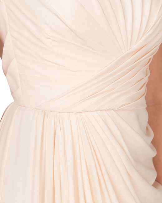 Badgley Mischka Silk Chiffon Bustier Evening Gown In Pink Blush Lyst 1245