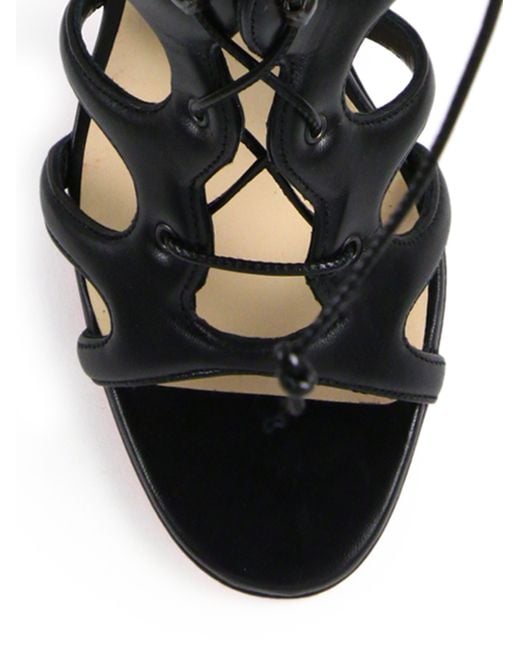 Christian louboutin Amazoula Lace-Up Leather Gladiator Sandals in ...