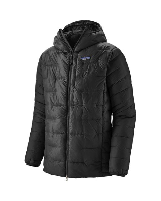 Patagonia Synthetic Macro Puff Hooded Jacket in Black for Men - Lyst