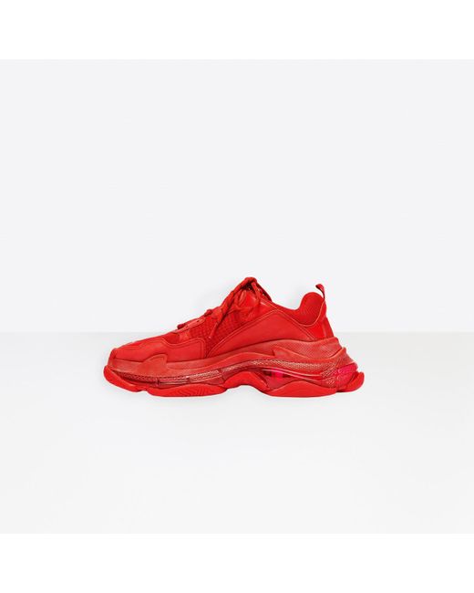 Download Balenciaga Triple S Clear Sole Red PNG