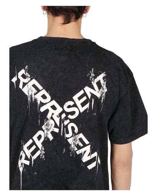 Lyst - Represent Logo Print T-shirt in Black for Men - Save 20%