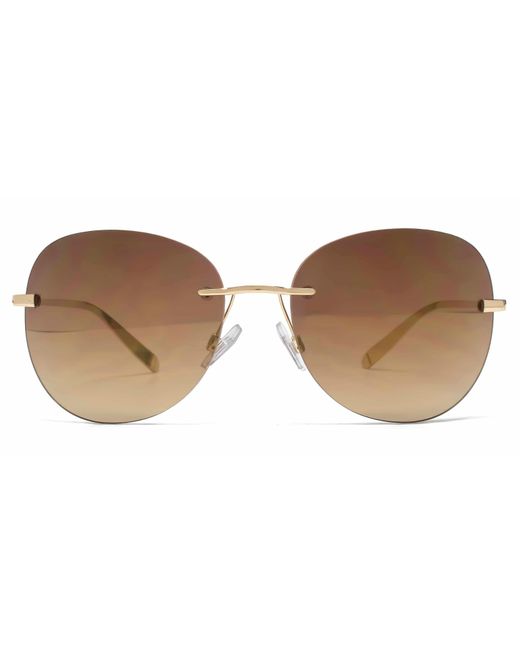 Karen millen Kml198 Gold Rimless in Metallic Lyst
