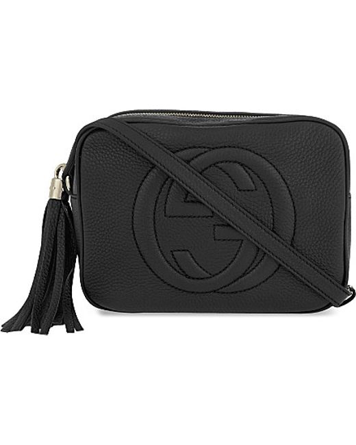 Gucci Soho Leather Cross-Body Bag in Black | Lyst