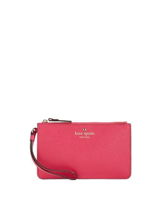 Kate spade Slim Bee Leather Wristlet in Pink (Sweetheart Pink)