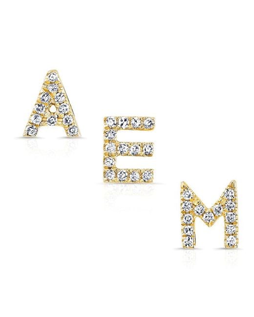 Lyst Anne Sisteron 14kt Yellow Gold Diamond Alphabet Initial Stud Anne Sisteron Metallic 14kt Yellow Gold Diamond Alphabet Initial Stud Earring Lyst