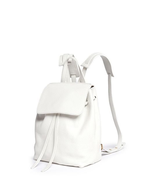 Mansur gavriel Mini Tumbled Leather Backpack in White - Save 23% | Lyst