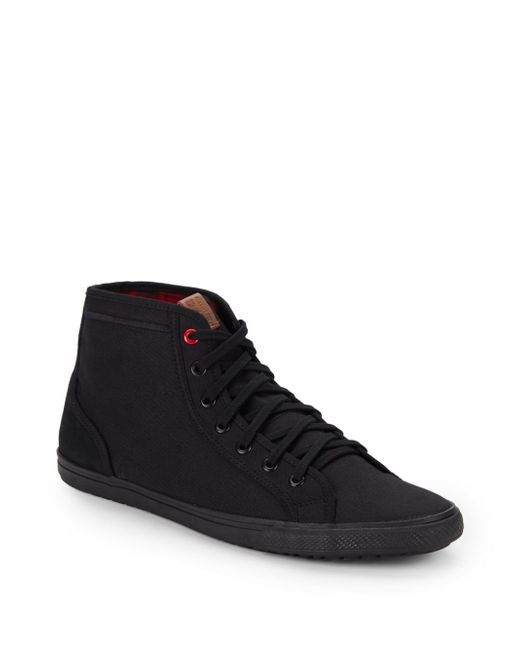 Ben sherman Connall Suede Paneled High-top Sneakers in Black for Men | Lyst