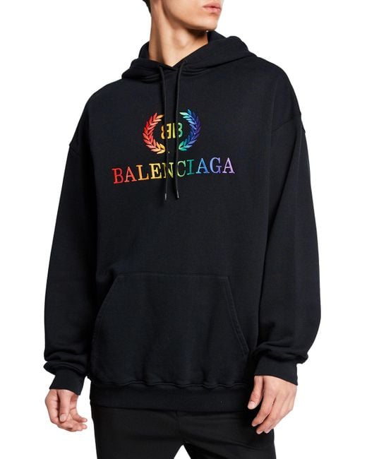 balenciaga hoodie black and white