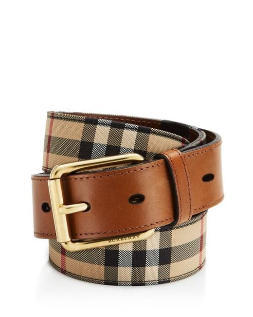 Burberry Mark Horseferry Check Belt in Brown for Men (Tan) | Lyst
