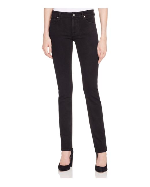 7 for all mankind Ginger Wide-leg Jeans in Black (Silicone Black ...