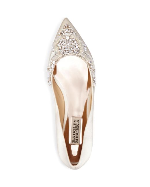 badgley mischka embellished flats