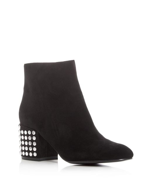 black bootie with block heel
