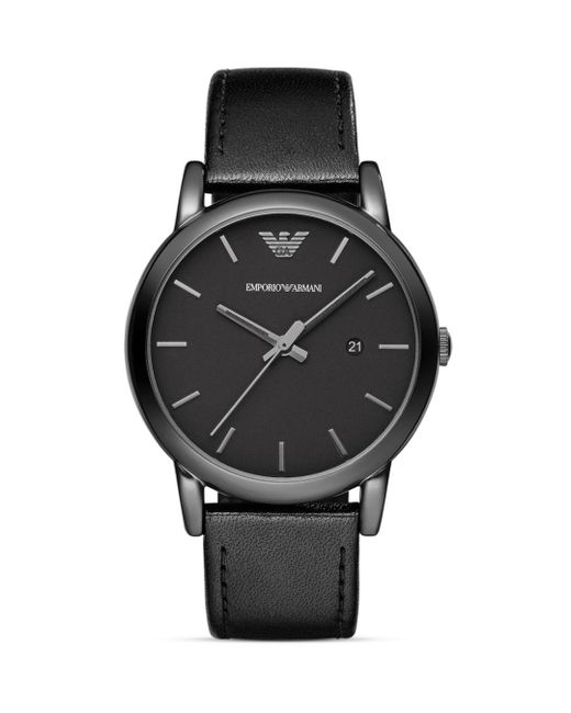Lyst - Emporio Armani Men's Black Leather Strap Watch 41mm Ar1732 in ...