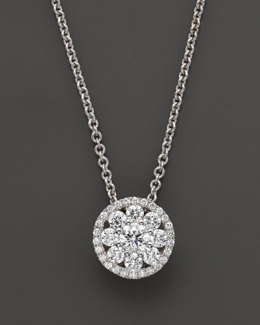 Roberto coin Diamond Pendant Necklace In 18k White Gold, 16