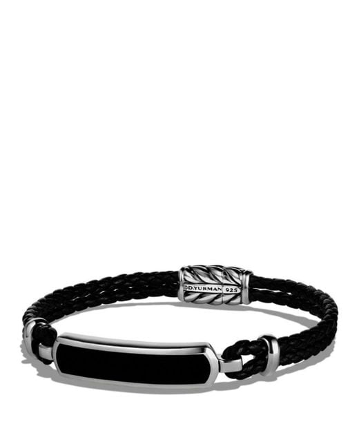 Lyst David Yurman Exotic Stone Station Black Leather Bracelet With