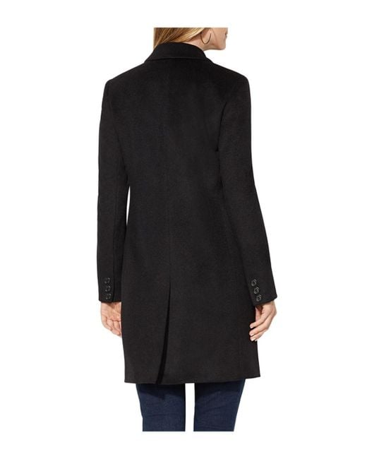 Lyst - Ralph Lauren Lauren Flap Pocket Reefer Coat in Black