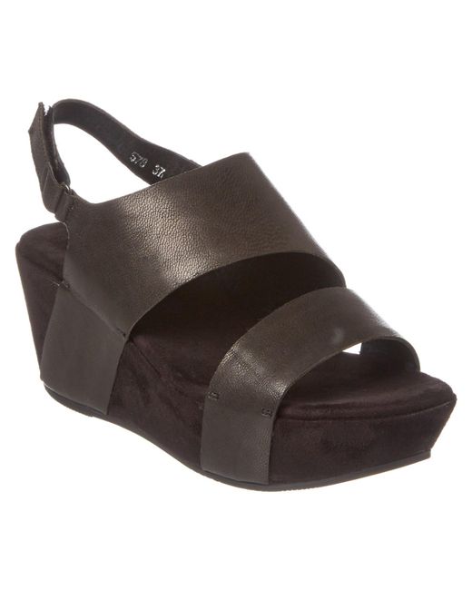 antelope 578 leather wedge sandal in black lyst antelope 578 leather wedge sandal in black lyst