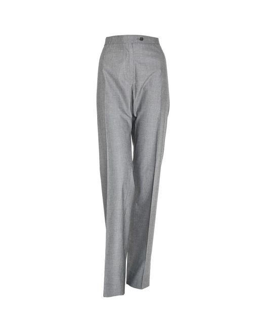 Peserico Women's Grey Polyester Pants in Gray | Lyst